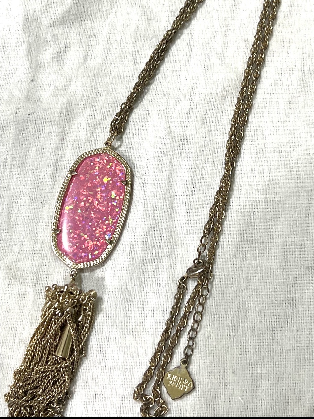 Kendra Scott iridescent pink glitter Rayne